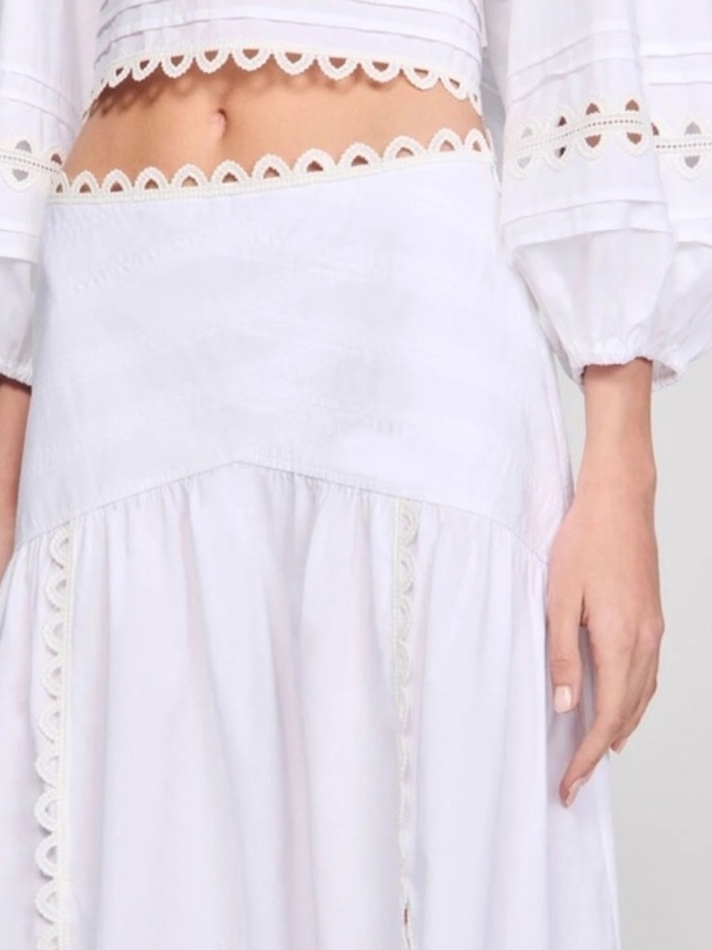 NWT | Sandro Chica White Maxi Skirt | Size 34 FR - Picture 3 of 12
